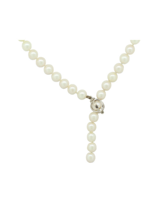 Emphasis Necklace from White Gold 18k with Pearls