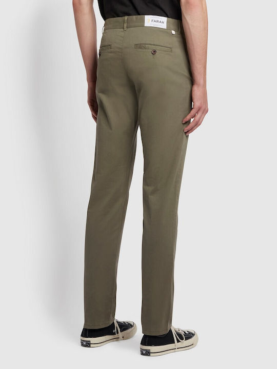 Farah Men's Trousers Chino in Slim Fit Khaki