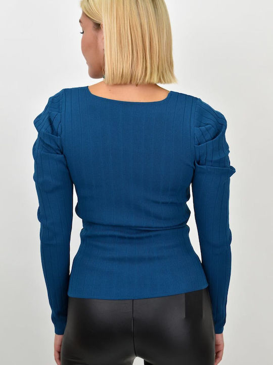 Potre Women's Blouse Long Sleeve Blue