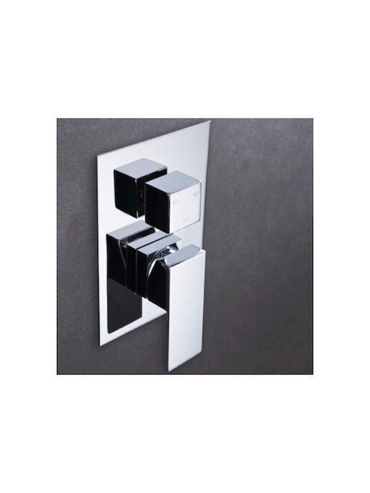Excel Sierra Built-in Mixer, Hand Shower & Shower Head Set for Shower 3 Exits Silver