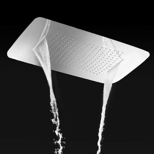 Excel Set Mischer, Handbrause & Duschkopf für Wandmontage für Dusche 4 Ausgänge Silber