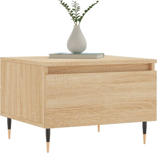 Rectangular Side Table Wooden with Drawers Beige 2 Pieces M50xW46xH35cm