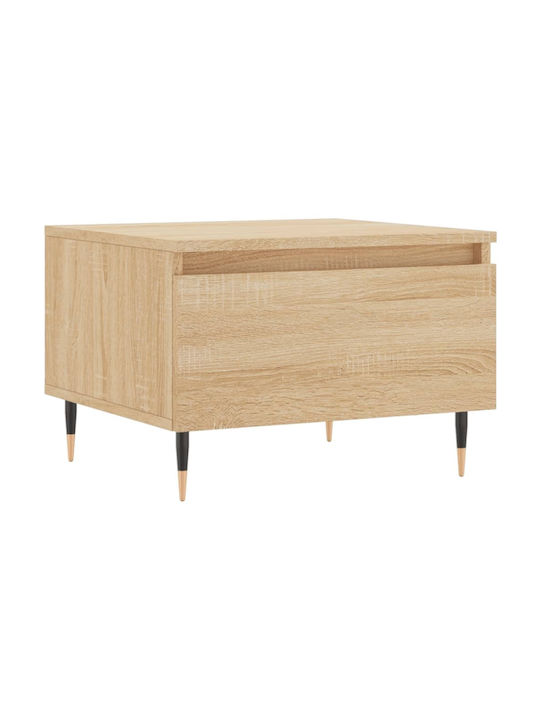 Rectangular Side Table Wooden with Drawers Beige 2 Pieces M50xW46xH35cm