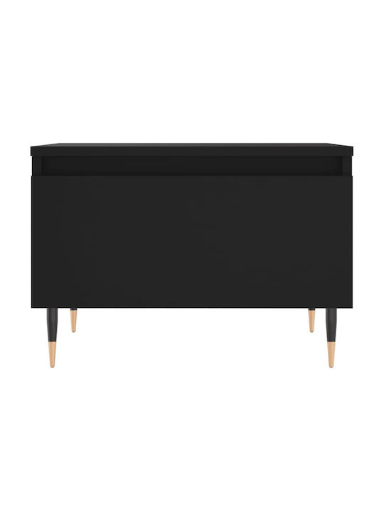 Rectangular Side Table Wooden with Drawers Black 2 Pieces M50xL46xH35cm