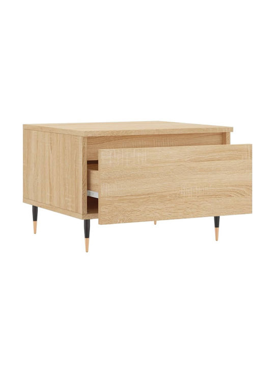 Rectangular Side Table Wooden with Drawers Beige 2 Pieces M50xW46xH35cm
