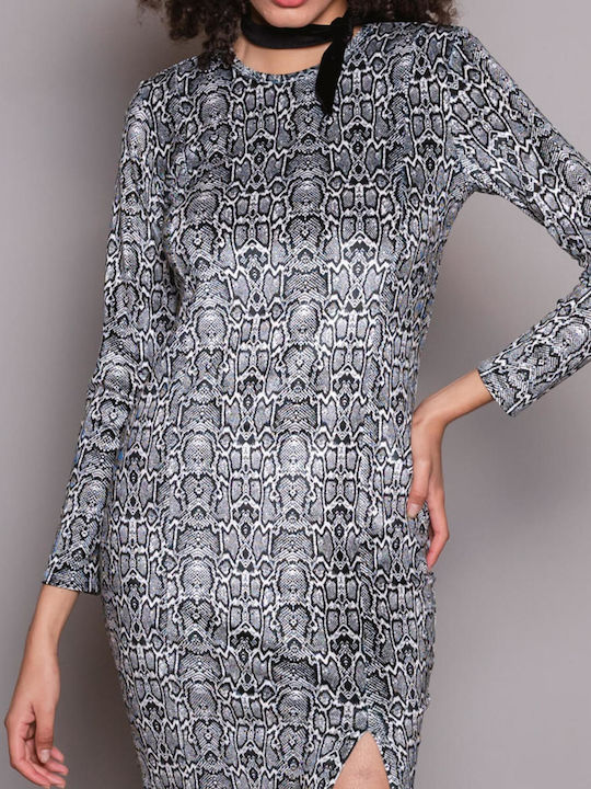 Midi Βραδινό Φόρεμα Animal Print
