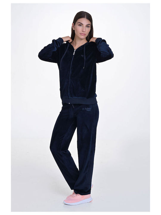 Women's Blue Zipper Cardigan