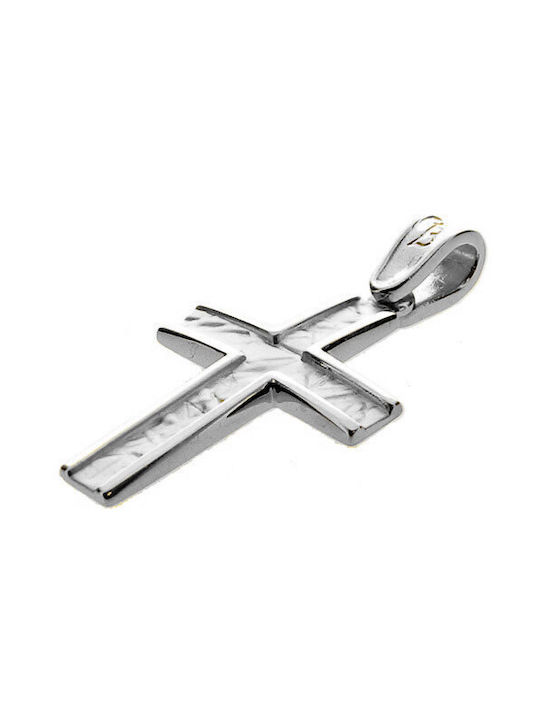 Men's White Gold Cross 14K with Chain