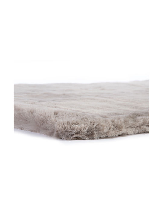 Nef-Nef Homeware Estelle Rug Rectangular Shaggy Furry Ecru