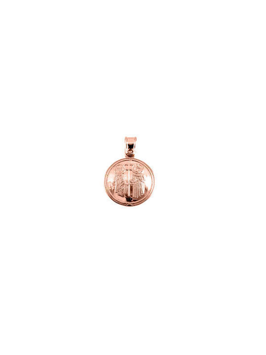 Halskette Doppelter Amulett aus Roségold 14K