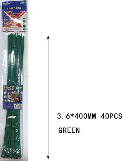 Tpster Plastic Cable Ties 400mmx3.6mm In Green Colour 40 Pieces 32574
