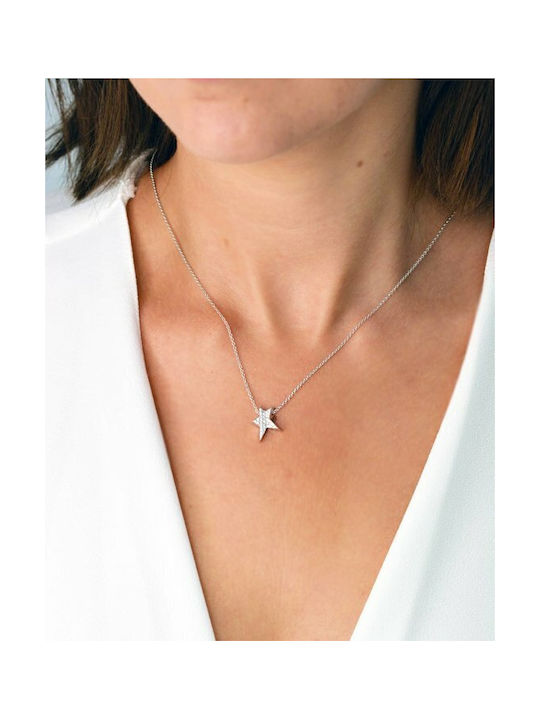 Light Your Way necklace by SOLEDOR in 14K white gold with cubic zirconia