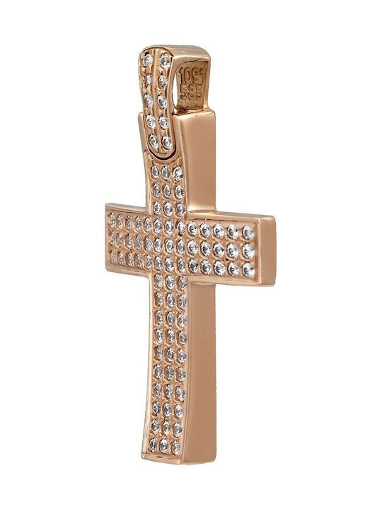 Baptismal cross 14K with rose gold plating (ST001166)* 1290P