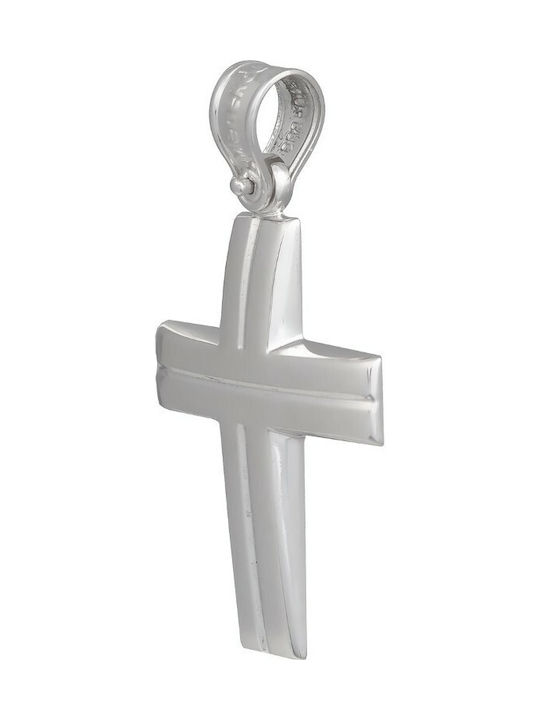 White gold male cross 14K (ΣΤ001178)*