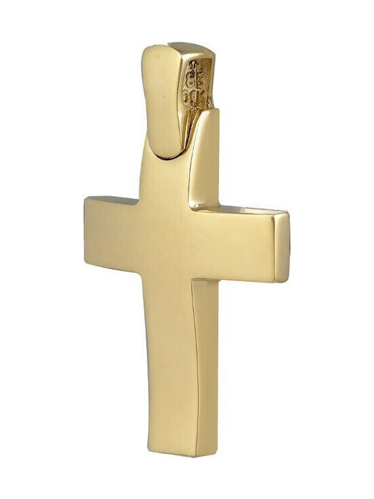 Baptismal cross male gold 14K with patented surface (ΣΤ001418) 987K