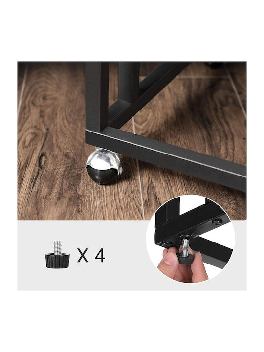 Rechteckiger Beistelltisch aus Metall mit Rädern Metall M50xB35xH62cm