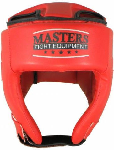 Sport Masters Adult Open Face Boxing Headgear Synthetic Leather Red