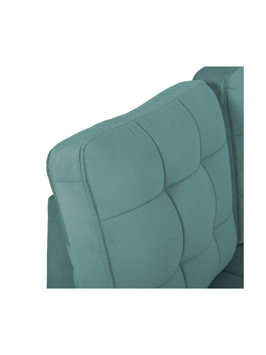 Jade Corner Couch Bed with Left Corner Velvet Green 250x180x88 cm