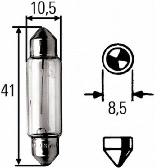 Hella Lampen Auto Standard C10W 12V 5W 1Stück