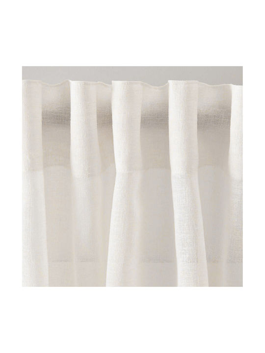 Saray Home Vorhang mit Bleistiftfalten Weiß 140x280cm