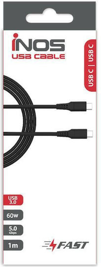 iNOS USB 3.0 Cable USB-C male - USB-C 60W Μαύρο 1m