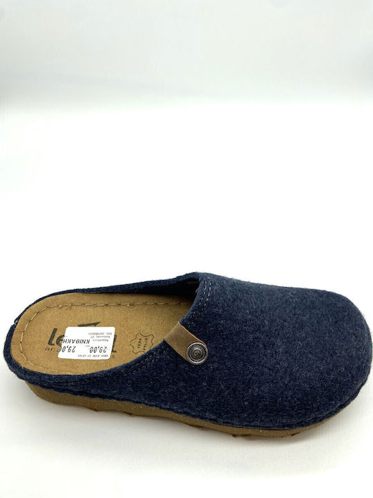 Anatomische Lederne Damen Hausschuhe Blau