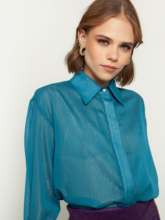 Women's Long Sleeve Shirt Blue