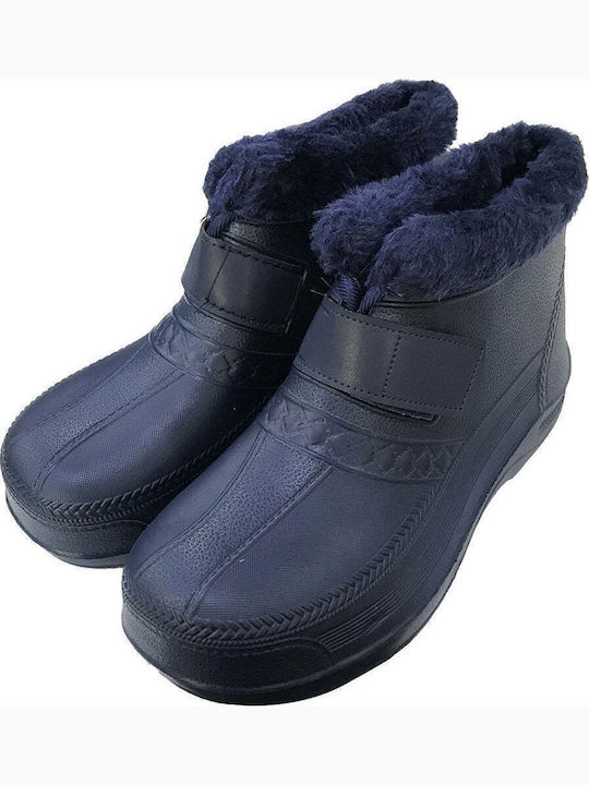 Women's Fur Lined Short Wellies Blue