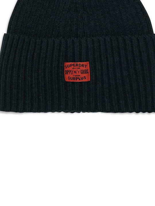 Beanie Unisex Σκούφος Πλεκτός σε Μαύρο χρώμα