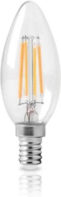 Fos me Λάμπα LED 6W για Ντουί E14 και Σχήμα C35 Φυσικό Λευκό 520lm