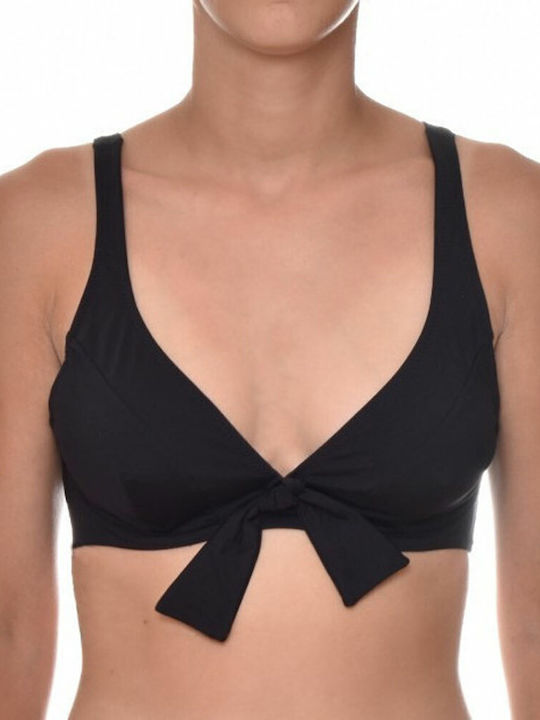 Bluepoint Underwire Triangle Bikini Top with Adjustable Straps Black