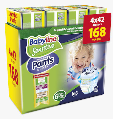 Babylino Sensitive Sensitive Diaper Pants No. 6 for 15+ kg 168pcs