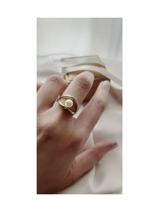 Women's Ring with Pearls from Gold 14K