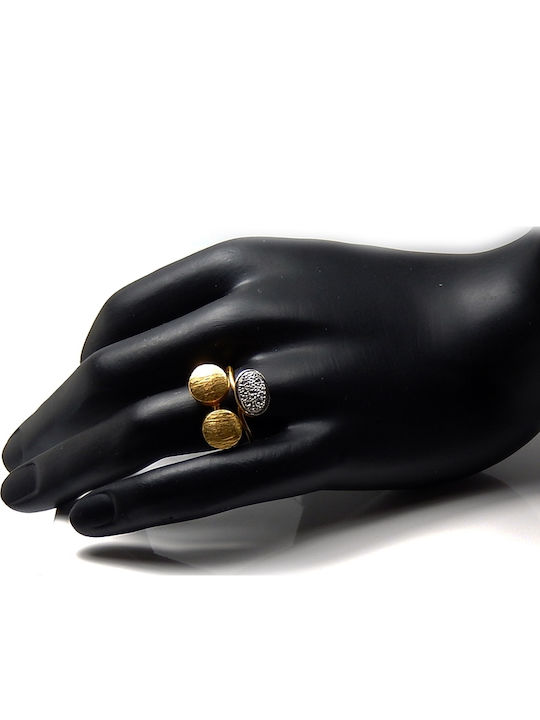 Polytimo Дамски Пръстен с Циркони от Бяло злато 14K