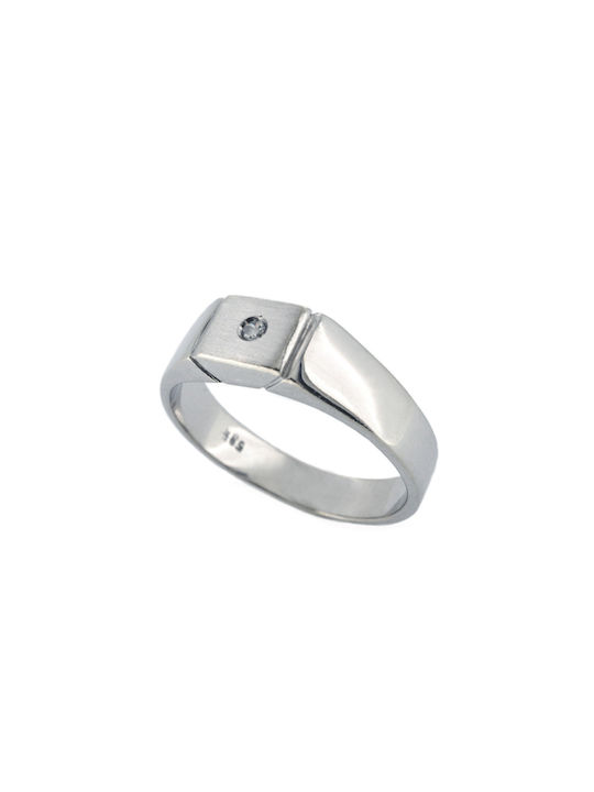 Women's Ring with Zircon from White Gold 14K