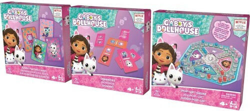 Board Game Gabby's Dollhouse 3 Pack Games for 2-4 Players 4+ Years Old Spin Master