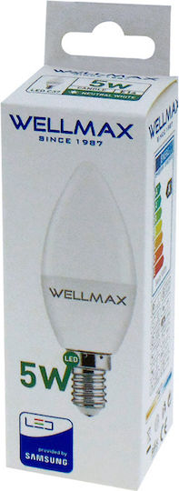 Wellmax LED Bulb 5W for Socket E14 and Shape C37 Cool White 400lm