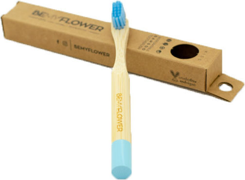 BeMyFlower Kids Bamboo Kinderzahnbürste Blau