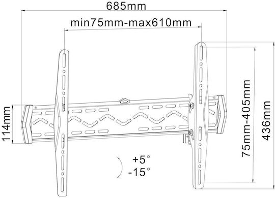 Reflecta 60-6040T Βάση Τηλεόρασης Τοίχου έως 60" και 50kg