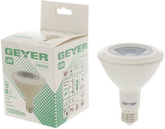 Geyer LED Bulb 11W 95mm for Socket E27 and Shape PAR30 Natural White 900lm