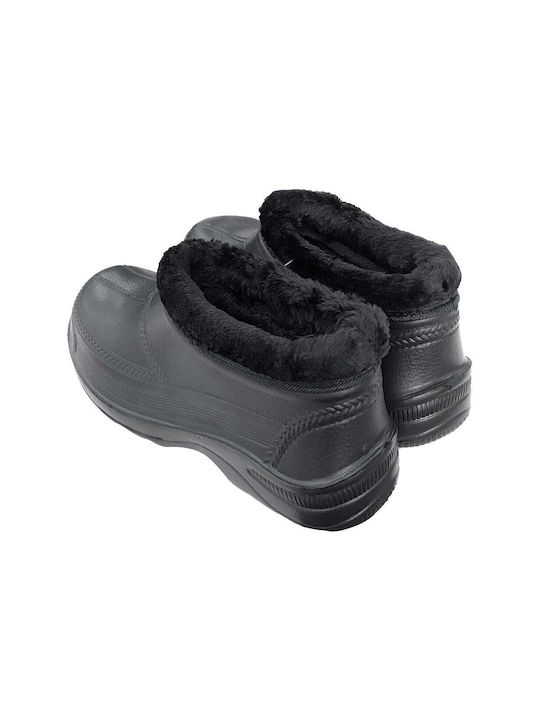 Ustyle Work Wellies Ankle with Fur Black