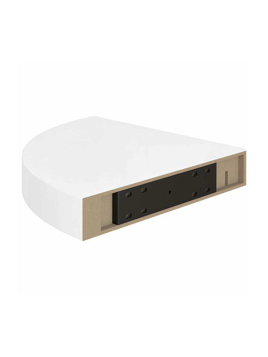 Corner Shelf Wall White Glossy 25x25x3.8cm