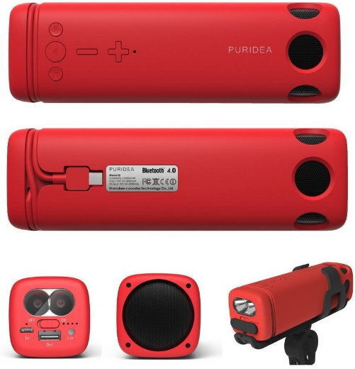 Puridea i2 Ηχείο Bluetooth 3W Κόκκινο