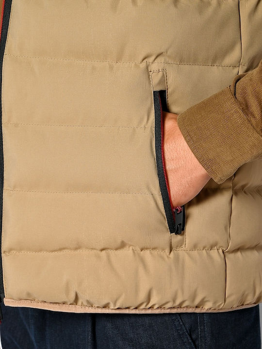 Sleeveless Winter Jacket Puffer Beige