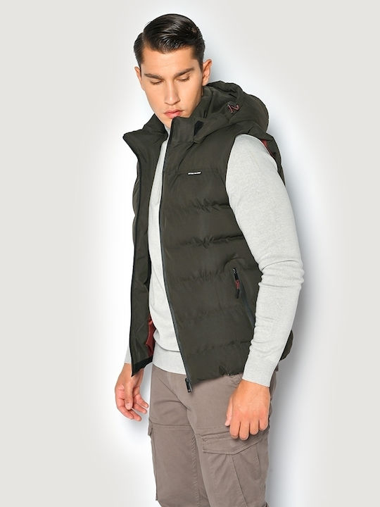 Ärmellos Winter Jacke Puffer Khaki