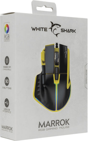 White Shark GM-9006 Marrok RGB Gaming Mouse 12000 DPI Yellow