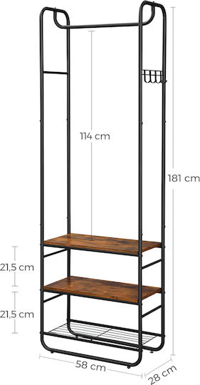 Eingangsmöbel mit Garderobe & Schuhschrank 58x28x181cm