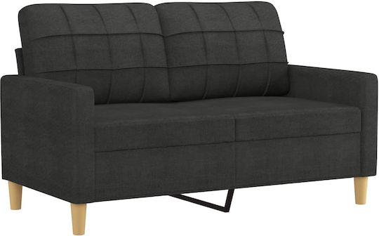 Living Room Furniture Set 3-Seater & 2-Seater & Stool Black