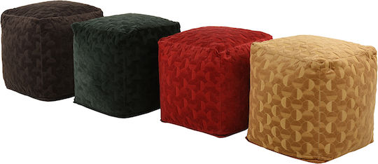 Hocker Für das Wohnzimmer Gepolstert mit Samt Oasis Rot 45x45x45cm