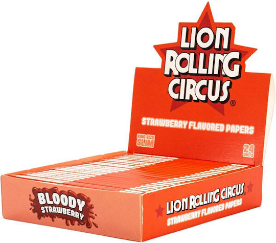 Lion Rolling Circus Bloody Strawberry Zigarettenpapiere King Size 32 Blätter 24Stück